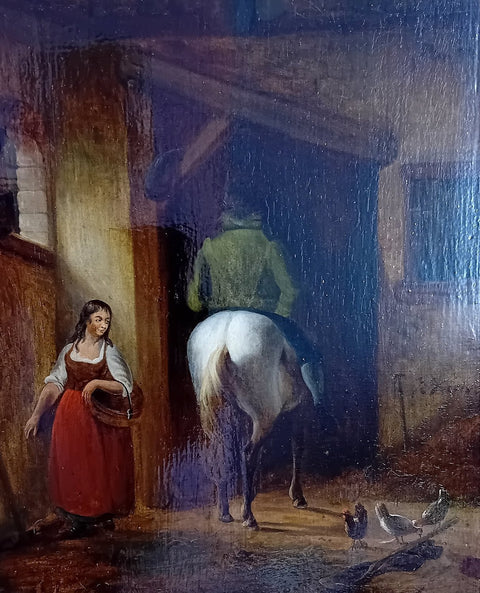 J.C.Valois (1804 - 1894) - In de Stal