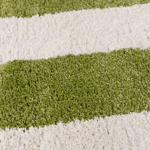 Joli Geometric Green & White Rug