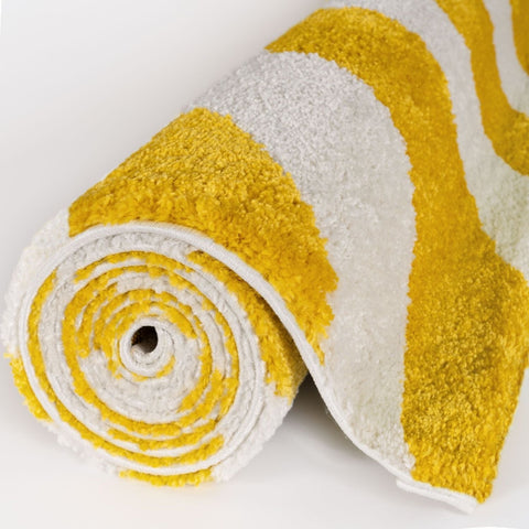Joli Wave Yellow & White Rug