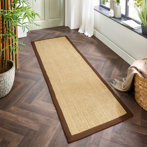 Tapis en sisal naturel antidérapant avec bordure