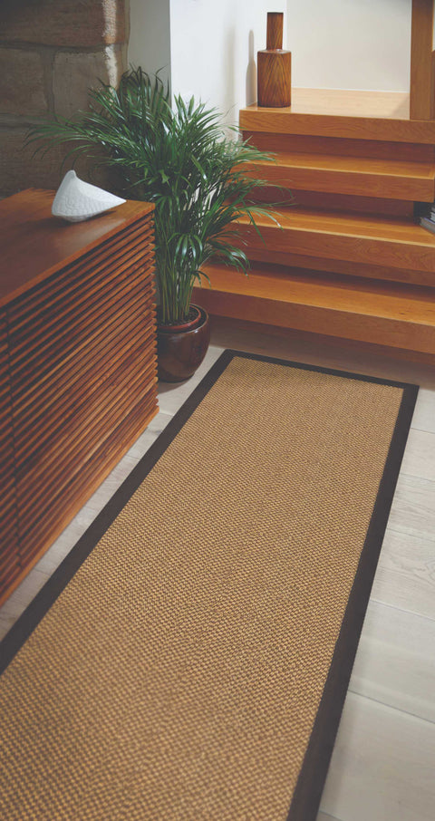 Tapis en sisal naturel antidérapant avec bordure