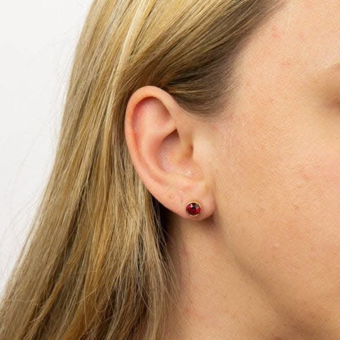 Juli Geburtsstein-Ohrringe, gelbvergoldet, mit Swarovski-Kristall E1543