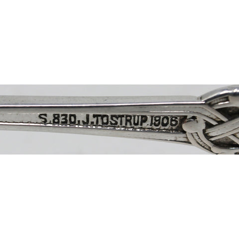 King Haakon VII 1908 Antique Norway Silver Set Six Tea Spoons Silversmith Jacob Tostrup