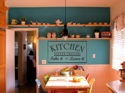 Kitchen Dinner Choices Wall Sticker – Funny Wall Decor for Kitchen or Cafe