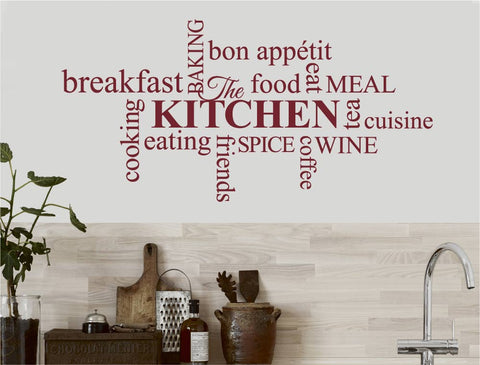 Kitchen Word Art Wall Sticker – Word Cloud Vinyl Wall Decor