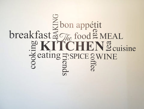 Kitchen Word Art Wall Sticker – Word Cloud Vinyl Wall Decor