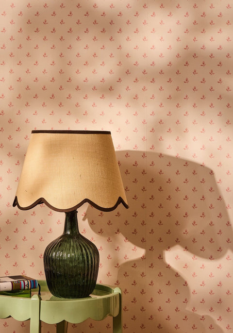 Chocolate Brown Jute Scallop Lampshade