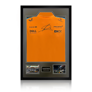 Lando Norris Signed McLaren F1 Shirt Premium Frame