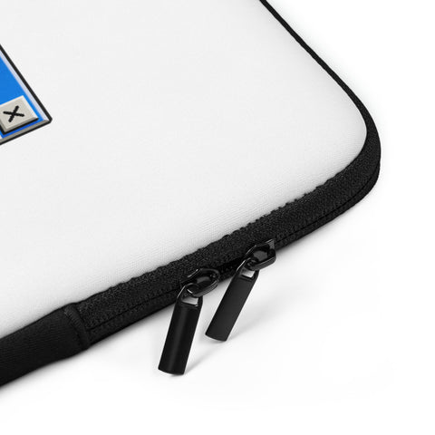 Soul Not Found 13-inch laptop sleeve with retro Error 404 computer dialog – sleeve construction detail