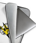 Skull Lightning 13-inch neoprene laptop sleeve with original screaming skull emblem on white – product view 3