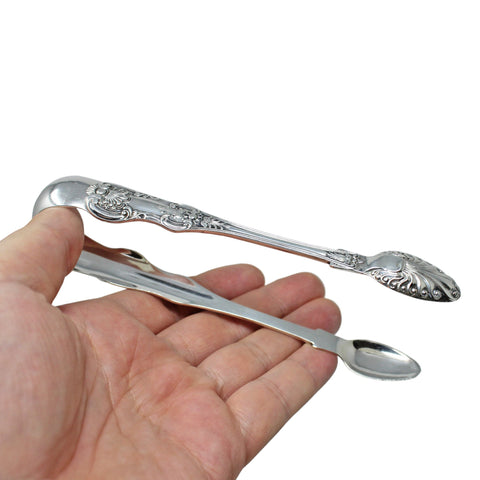 Large 1847 Antique Victorian Era Sterling Silver Tongs Scottish by Glasgow Mkr J & W Mitchell Kings Pattern