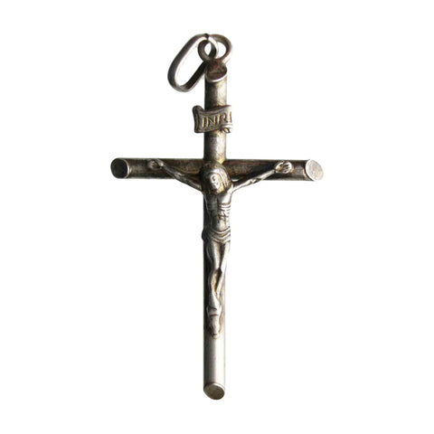 Large Cross Pendant Vintage Silver