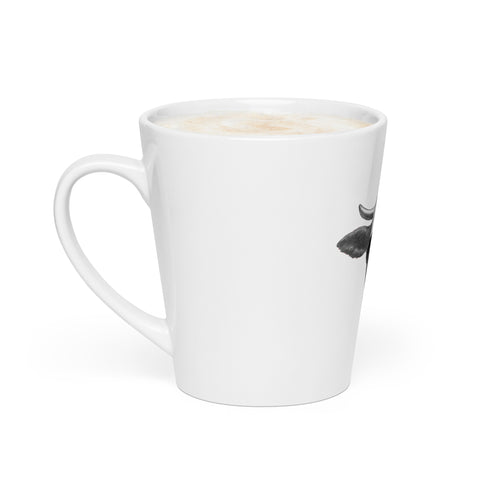 Cool Bull white ceramic latte mug, 12 oz, bull in sunglasses artwork – view 5