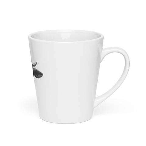 Cool Bull white ceramic latte mug, 12 oz, bull in sunglasses artwork – view 3