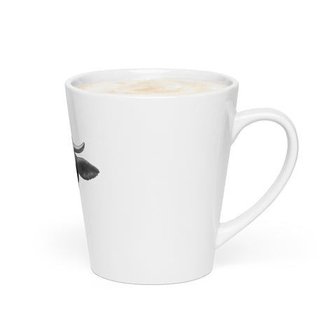 Cool Bull white ceramic latte mug, 12 oz, bull in sunglasses artwork – view 6