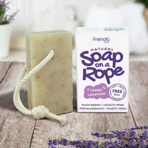 Natural Soap On A Rope - 'Classic' Lavender 125g