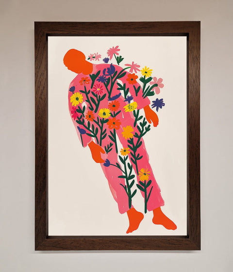 Laying In The Flowers Framed Poster