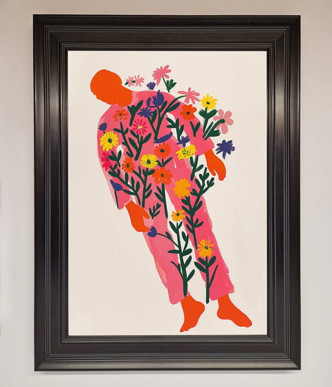 Laying In The Flowers Framed Poster