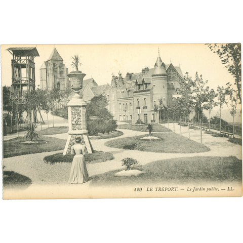 Le Tréport, France - Le Jardin Public Postcard Early 20th Century