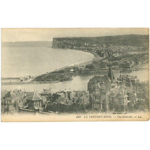 Le Tréport - Mers, France –Panoramic view Postcard Early 20th Century