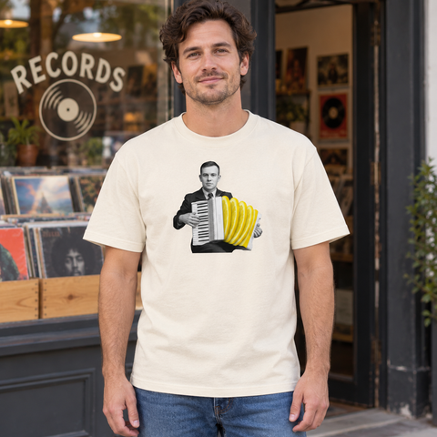Lemon Accordion Surrealist Art – Heavy Organic Cotton Tee
