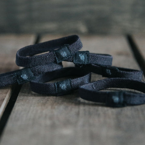 Black Plastic-Free Hair Ties - 6 Pack