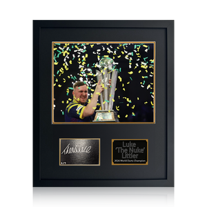 Luke Littler 2026 World Champion Signed Cut 2/9 Compact Frame