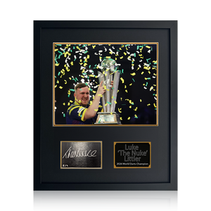 Luke Littler 2026 World Champion Signed Cut 5/9 Compact Frame
