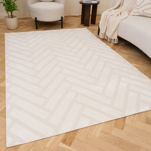 Tapis crème à chevrons Loft