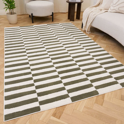 Tapis rayé vert Loft
