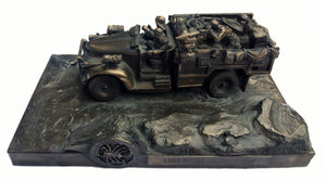 Long Range Desert Group Chevrolet Cold Cast Bronze Statue