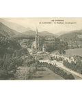Lourdes, France – La Basilique, vue plongeante – Postcard Early 20th Century