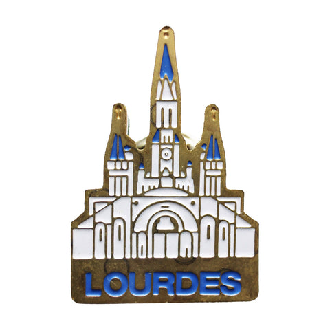 Lourdes Pin Badge Christian Vintage