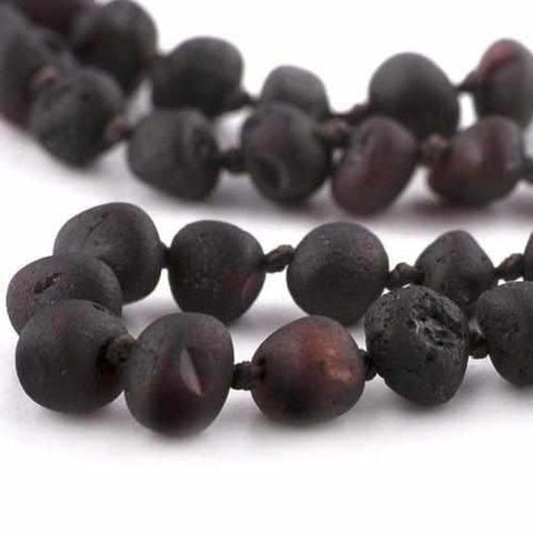 Collier de perles brutes non polies en ambre de la Baltique Cherryaid pour enfant