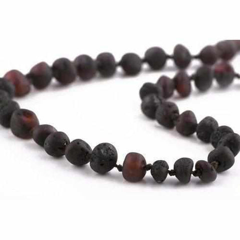 Collier de perles brutes non polies en ambre de la Baltique Cherryaid pour enfant