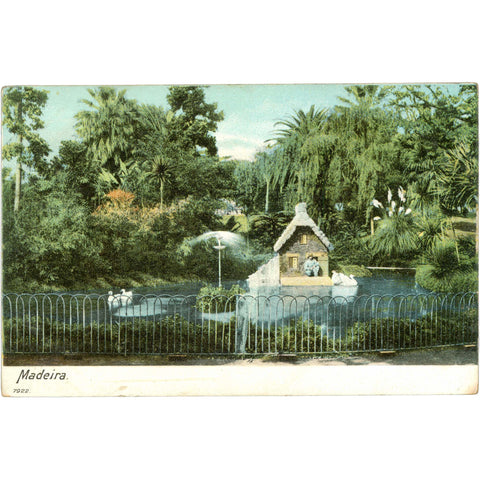 Madeira, Portugal – Garden Pond with Miniature House – Postcard