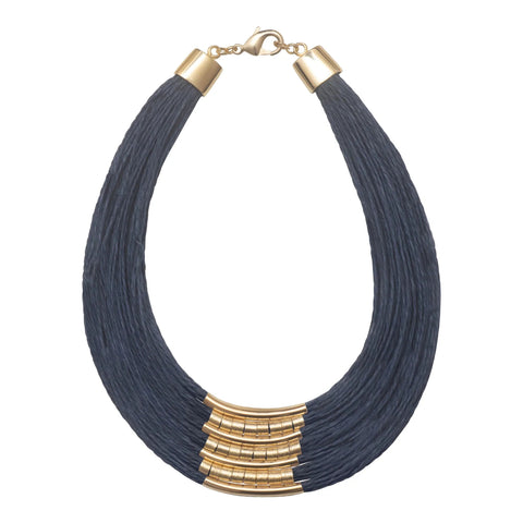 Collier en paille de riz doré Mãos da Terra