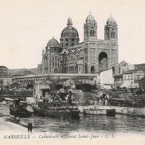 Marseille – Cathedral and Canal Saint - Jean France Vintage Postcard