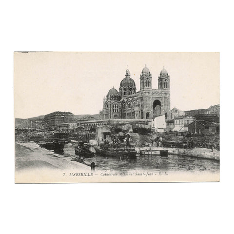 Marseille – Cathedral and Canal Saint - Jean France Vintage Postcard