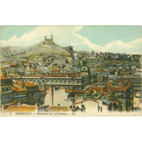 Marseille, France – Bird’s - eye Panorama – Postcard Early 20th Century