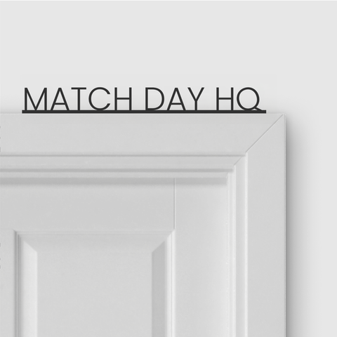 MATCH DAY HQ door topper and door tag