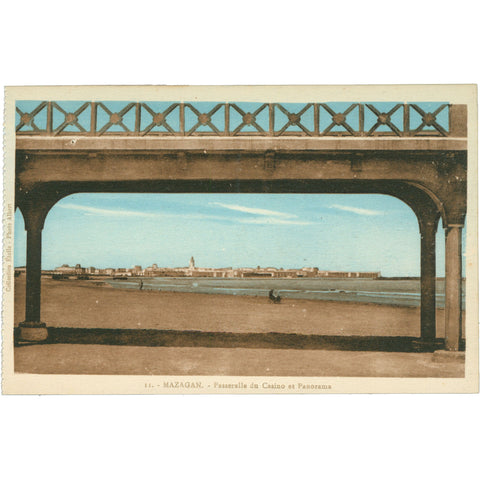 Mazagan, Morocco Postcard – Passerelle du Casino et Panorama, Early 20th Century