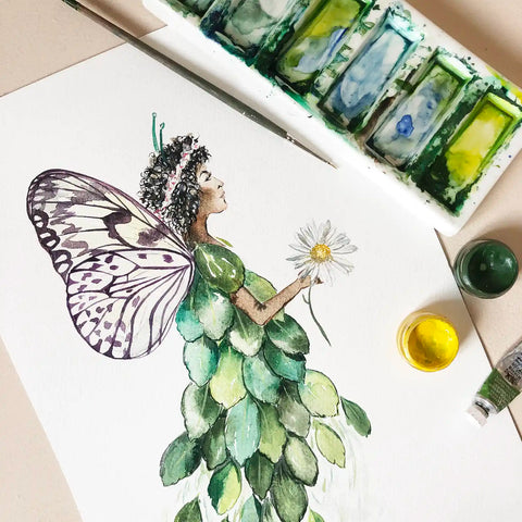 Meadow fairy greetings card