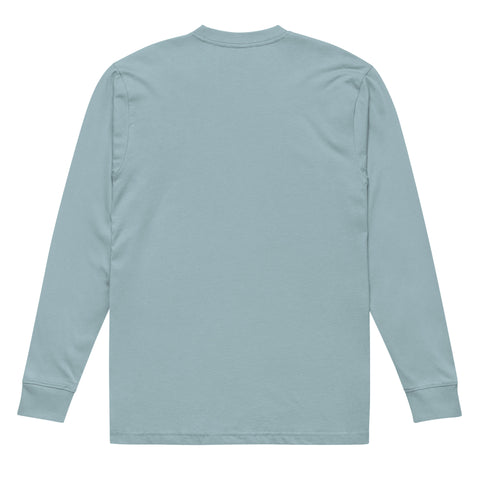 Agave men's heavyweight long sleeve tee, plain back view – ZIPZAPPA