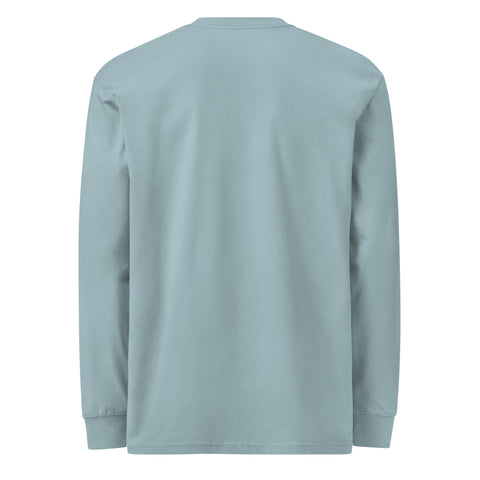 Agave men's heavyweight long sleeve tee, plain back view – ZIPZAPPA