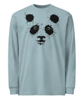 Agave men's heavyweight long sleeve tee, front with black ink-splatter panda artwork – ZIPZAPPA