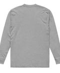Carbon Grey men's heavyweight long sleeve tee, plain back view – ZIPZAPPA