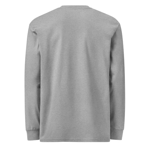 Carbon Grey men's heavyweight long sleeve tee, plain back view – ZIPZAPPA