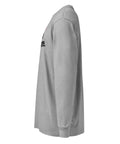 Carbon Grey men's heavyweight long sleeve tee, left view – ZIPZAPPA