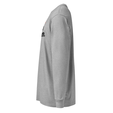 Carbon Grey men's heavyweight long sleeve tee, left view – ZIPZAPPA